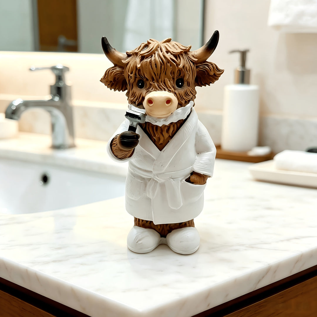 Funny Highland Cattle Bathroom Figure Bowlift