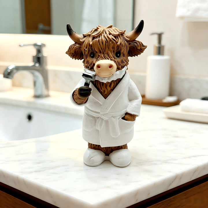 Funny Highland Cattle Bathroom Figure Bowlift