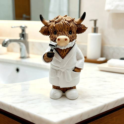 Funny Highland Cattle Bathroom Figure Bowlift