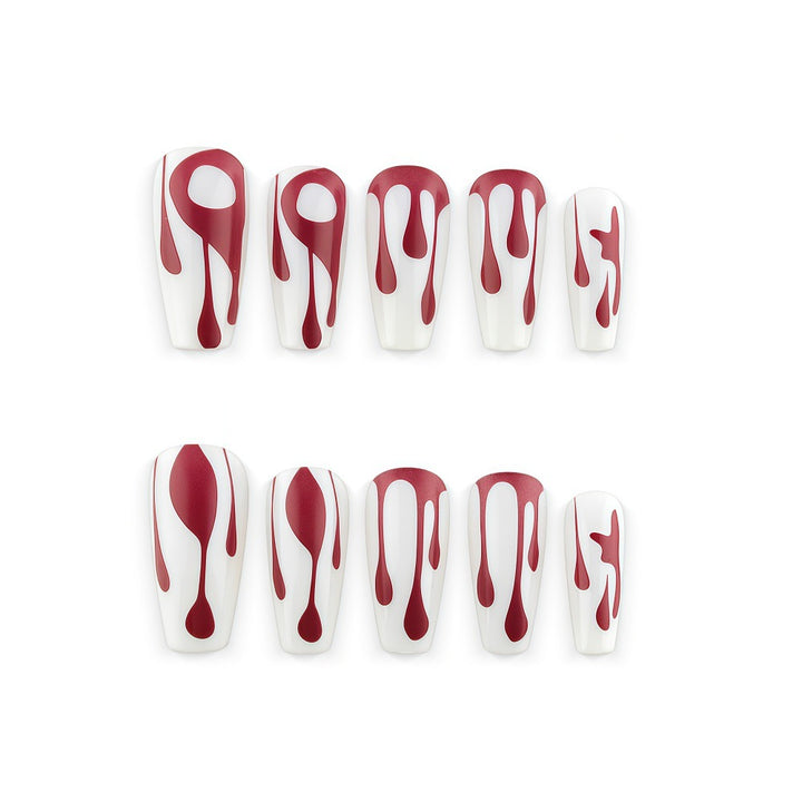 Creative artificial nails with droplet pattern Bowlift