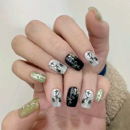 Artistic Bamboo Design Press-On Nails Bowlift