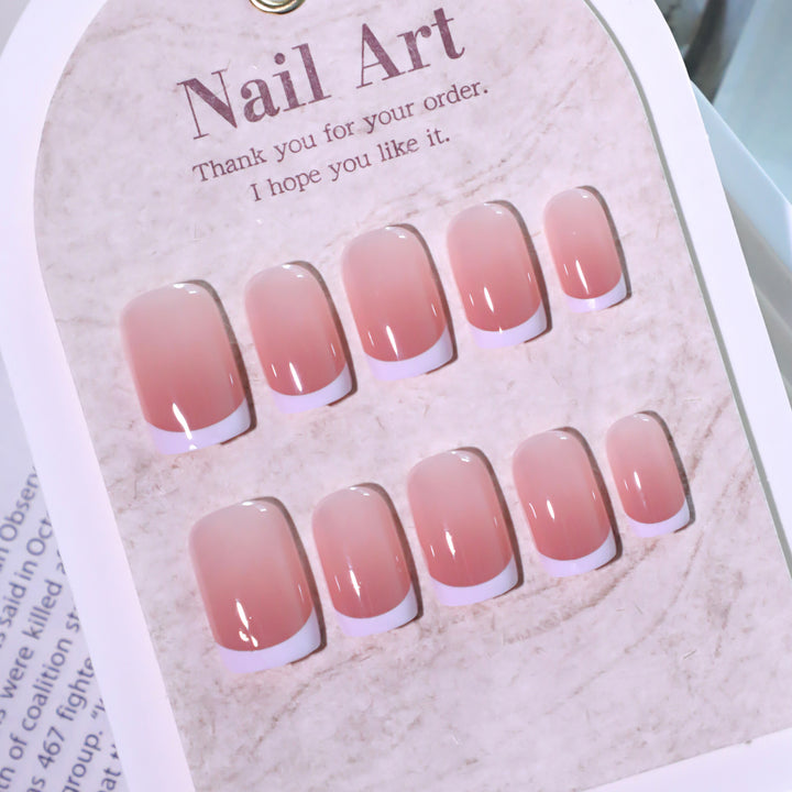 Elegant French Manicure Nail Art Bowlift