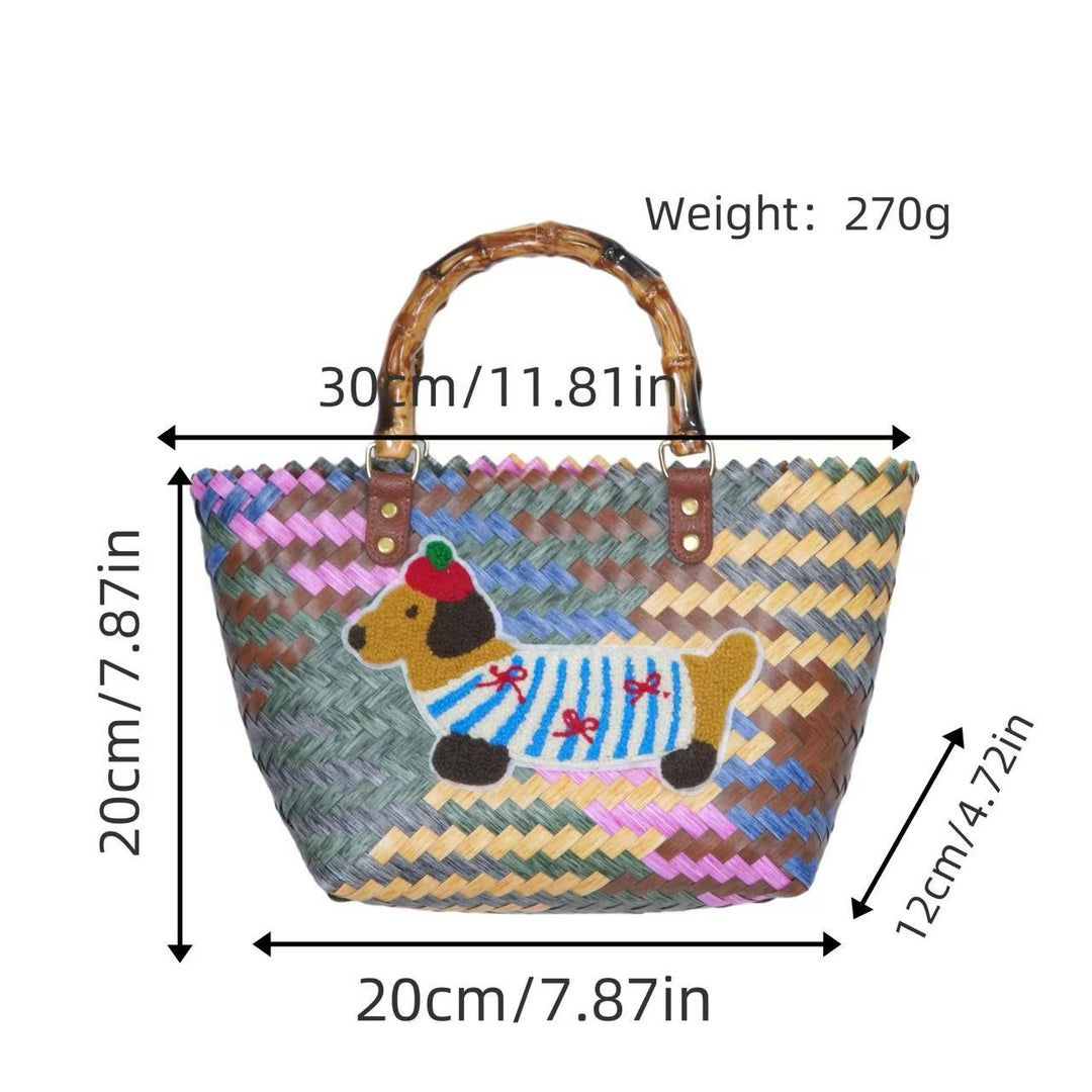Braided tote bag with ergonomic handles Bowlift