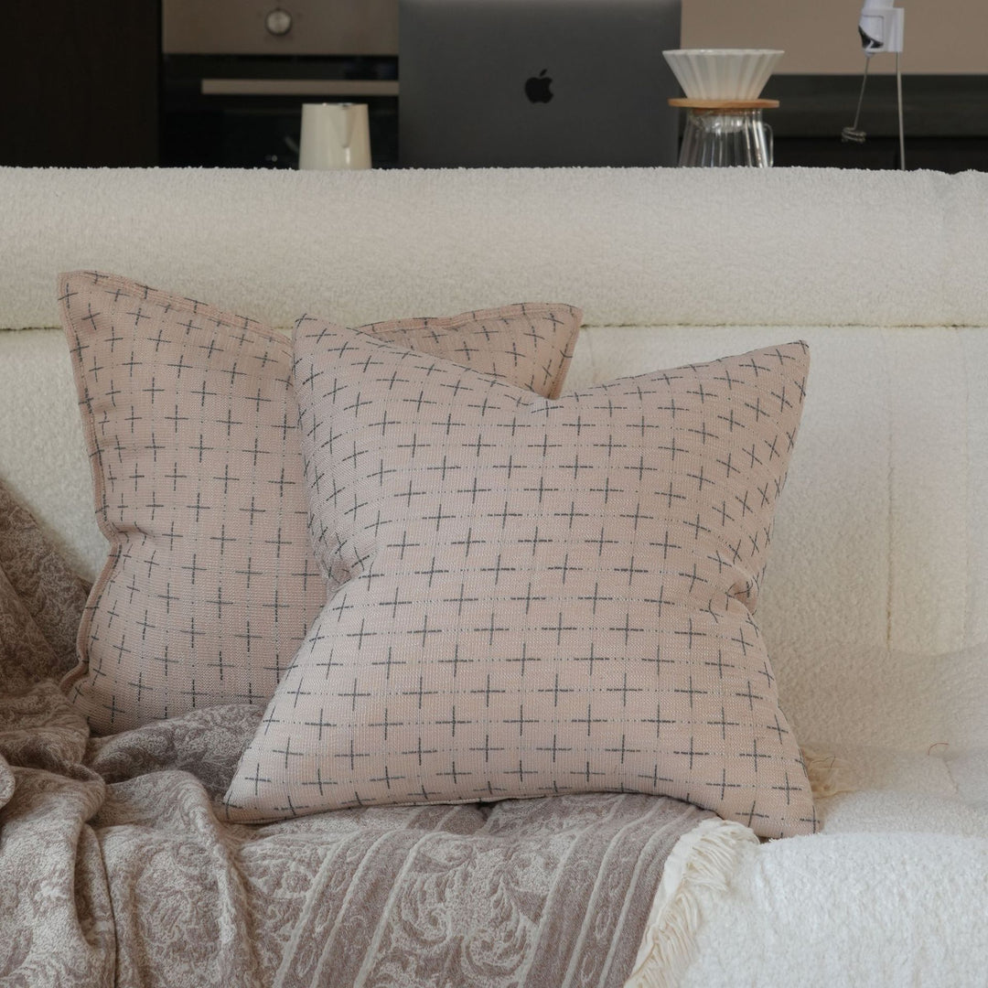 Geometric Pattern Textured Throw Pillow