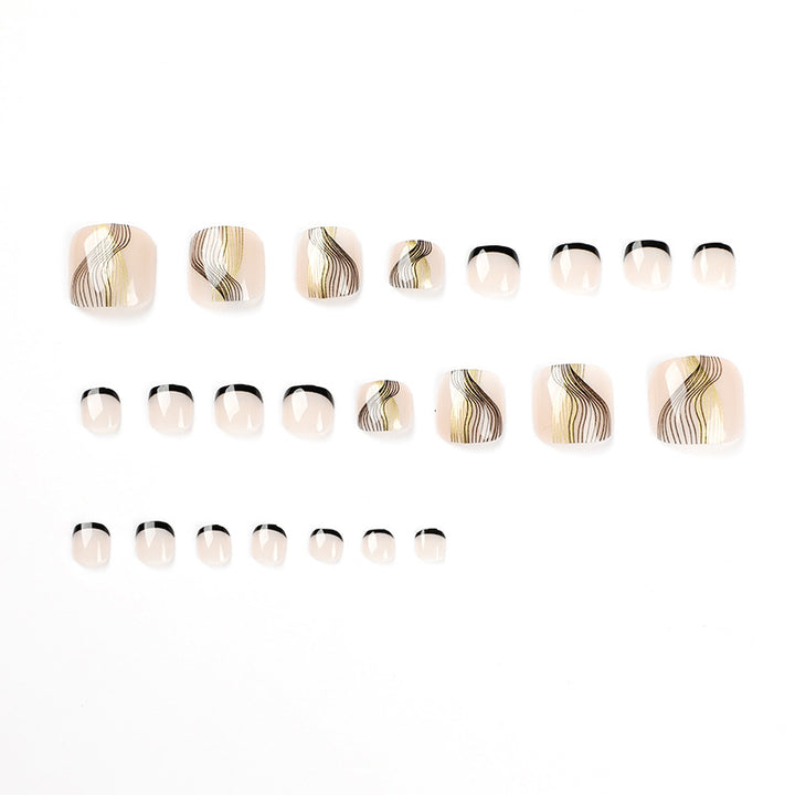 Artful toenail art with elegant wave design Bowlift
