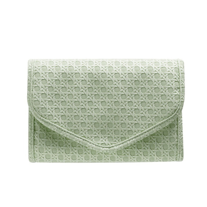 Quilted Foldable Travel Jewelry Organizer Roll with Zipper Pockets Bowlift