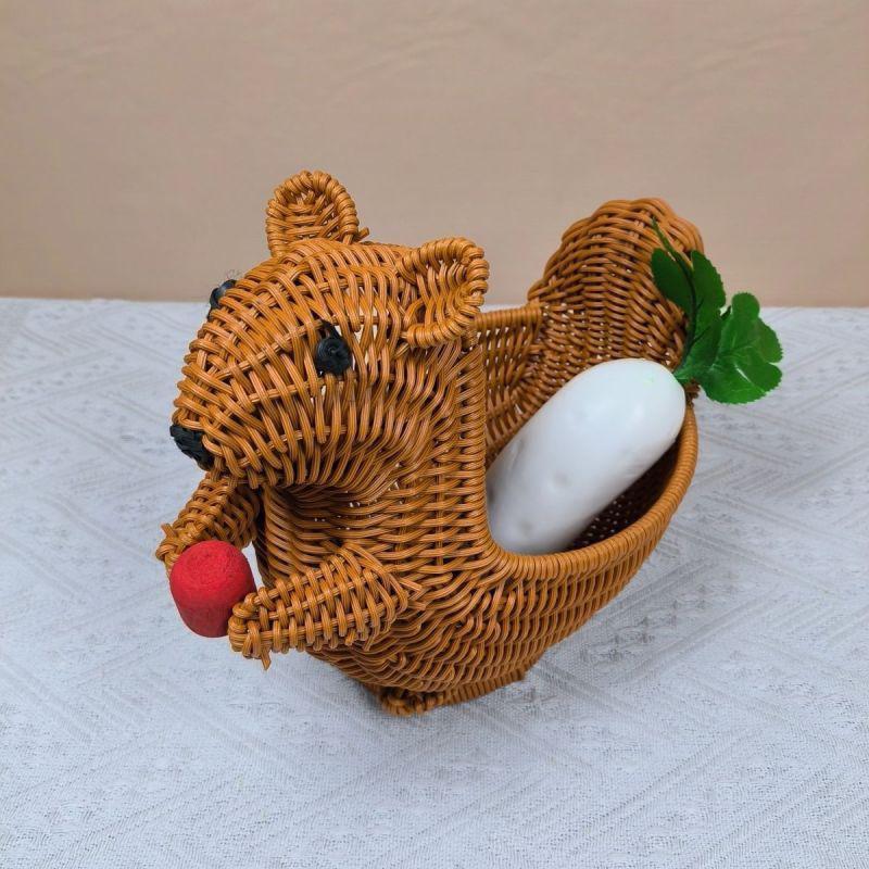 Whimsical Squirrel Decorative Basket Bowlift