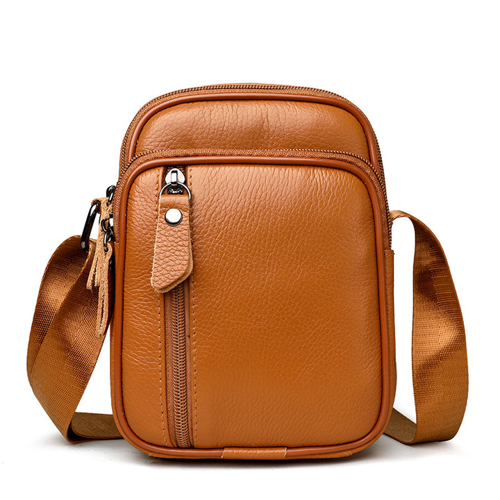 Compact Pebbled Faux Leather Crossbody Organizer Bag Bowlift