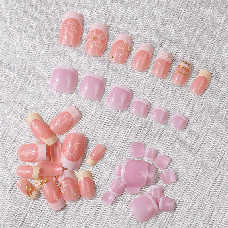 Premium French-Style Press-On Nail Set Bowlift