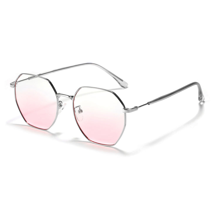 Women fashionable octagonal sunglasses with trendy metal frame Bowlift