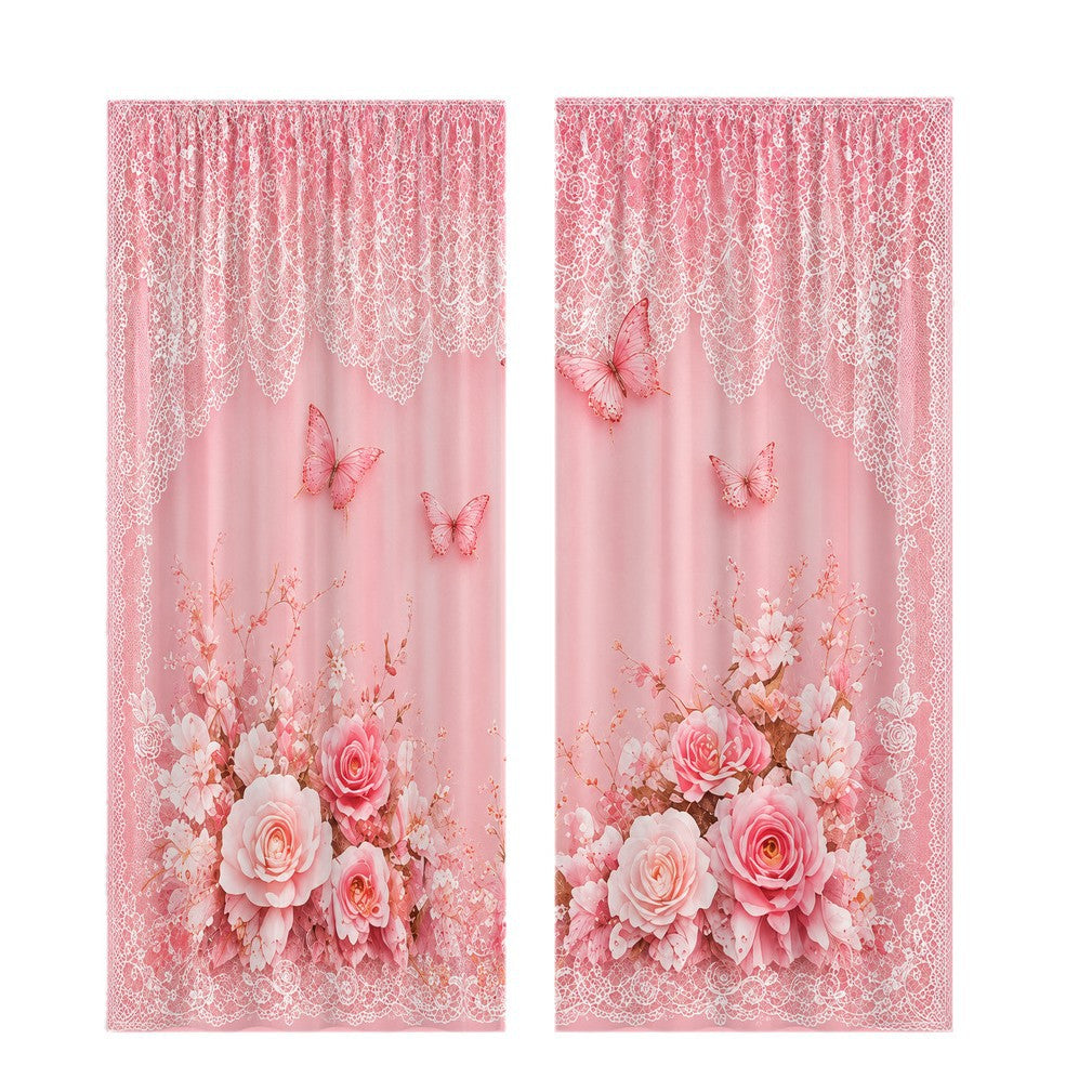 Butterfly-Patterned Decorative Curtains