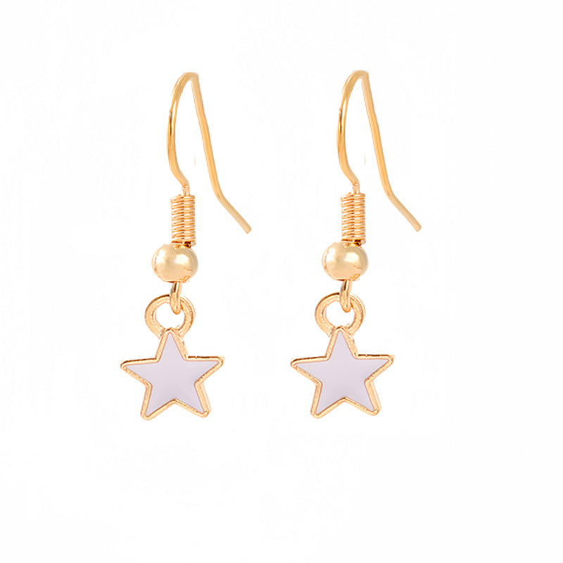 Women's nan patriotic horseshoe enamel dangle earrings with star-accented design and fishhook findings Bowlift