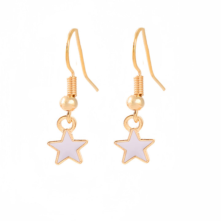 Women nan enamel horseshoe earrings with star motif and fishhook closure Bowlift