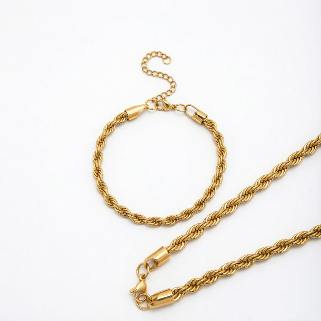Braided Rope Chain Jewelry Set Bowlift