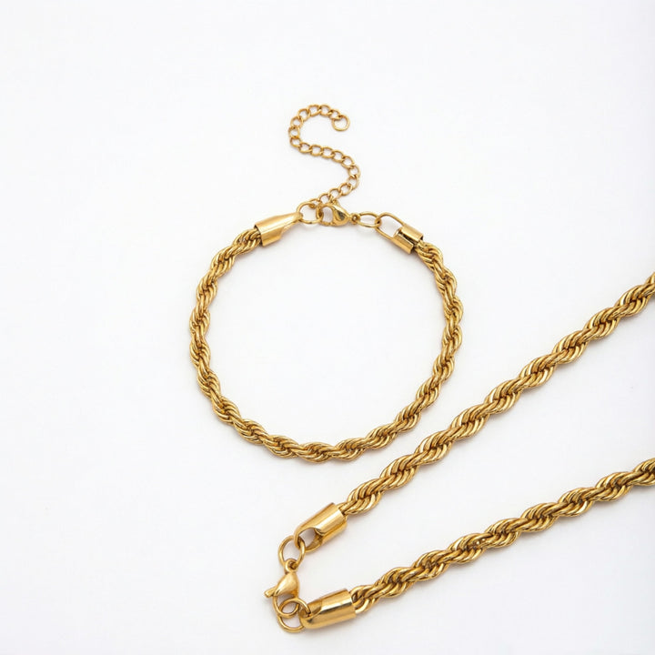 Braided Rope Chain Jewelry Set Bowlift