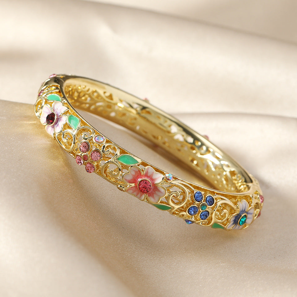 BowLift | 14k Diamond Accented Floral Bangles