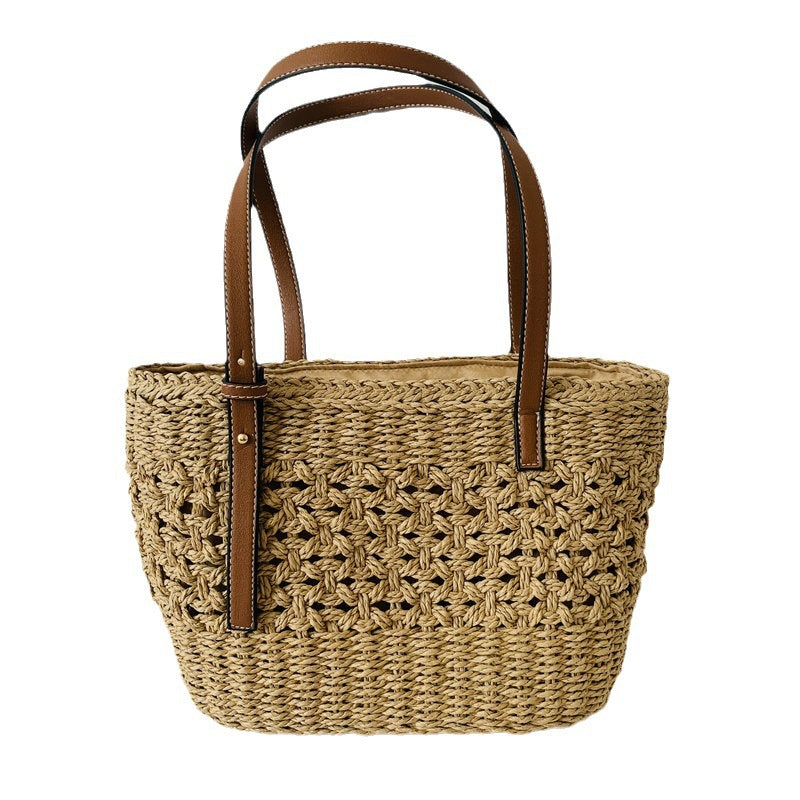 Handcrafted beach bag with high-quality leather handles Bowlift