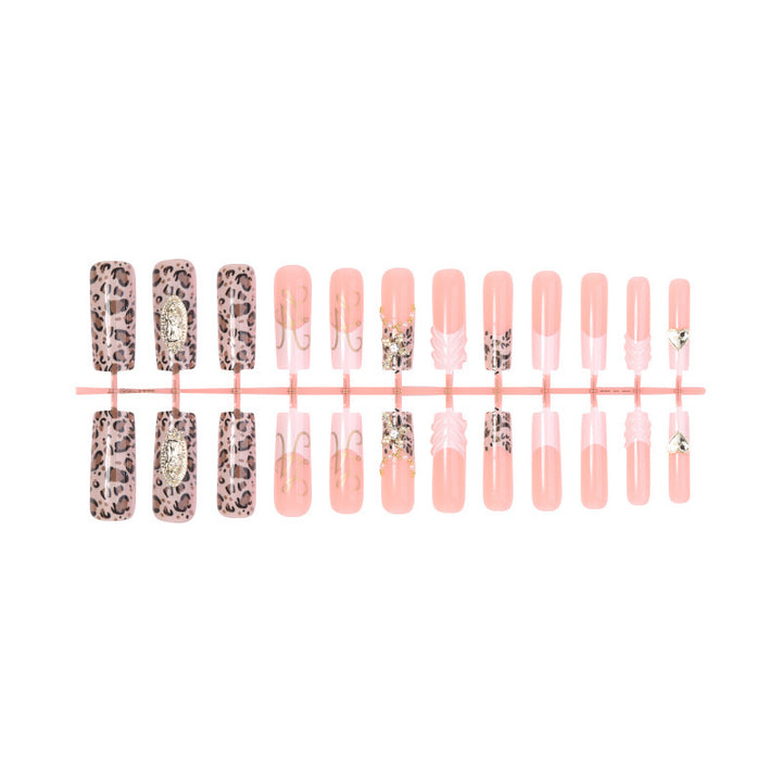 Creative Nail Art Set with Leopard Design and Elegant Decorations Bowlift