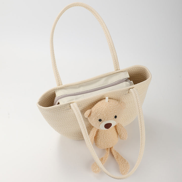 Women's handbag with cute cuddle bear accent Bowlift