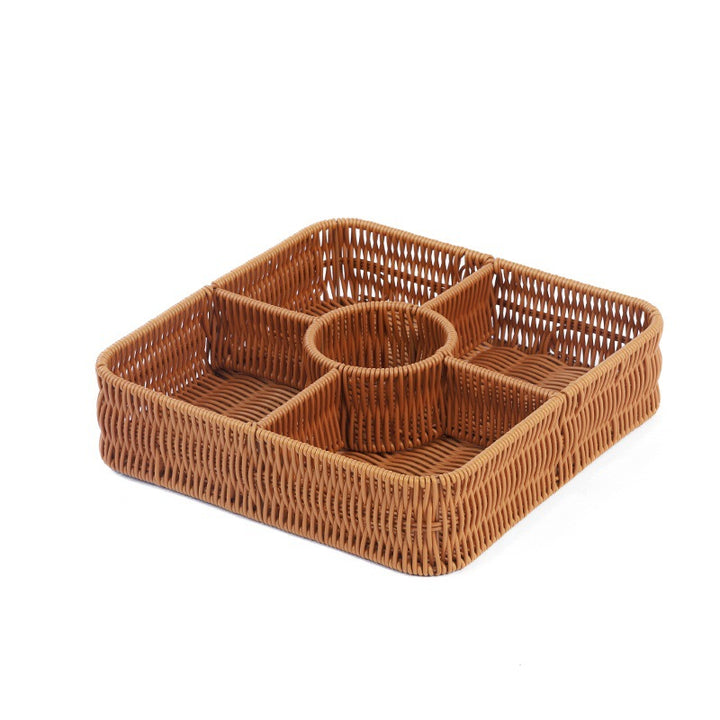 Multi-Compartment Woven Storage Basket Bowlift