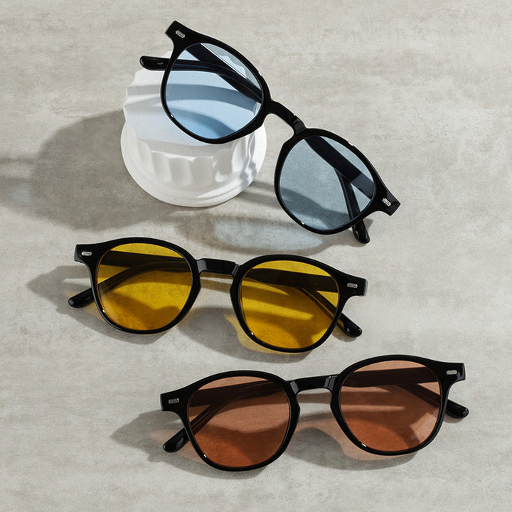 Vintage-Inspired Round Frame Sunglasses Bowlift