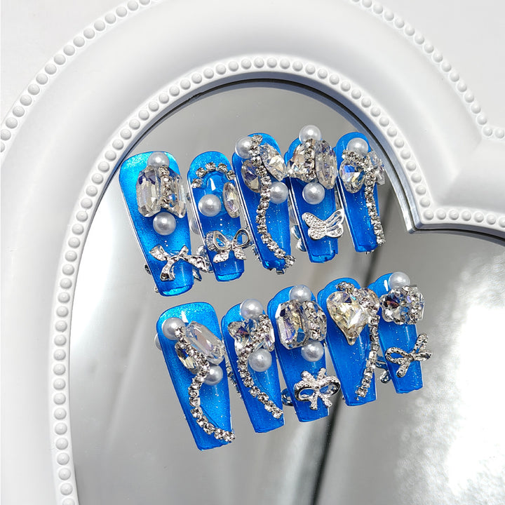 Nail Art Set with Professional Glitter and Rhinestone Decorations Bowlift