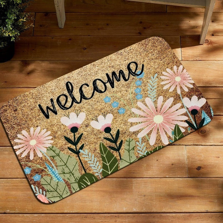 Colorful Artistic Floral Area Mat