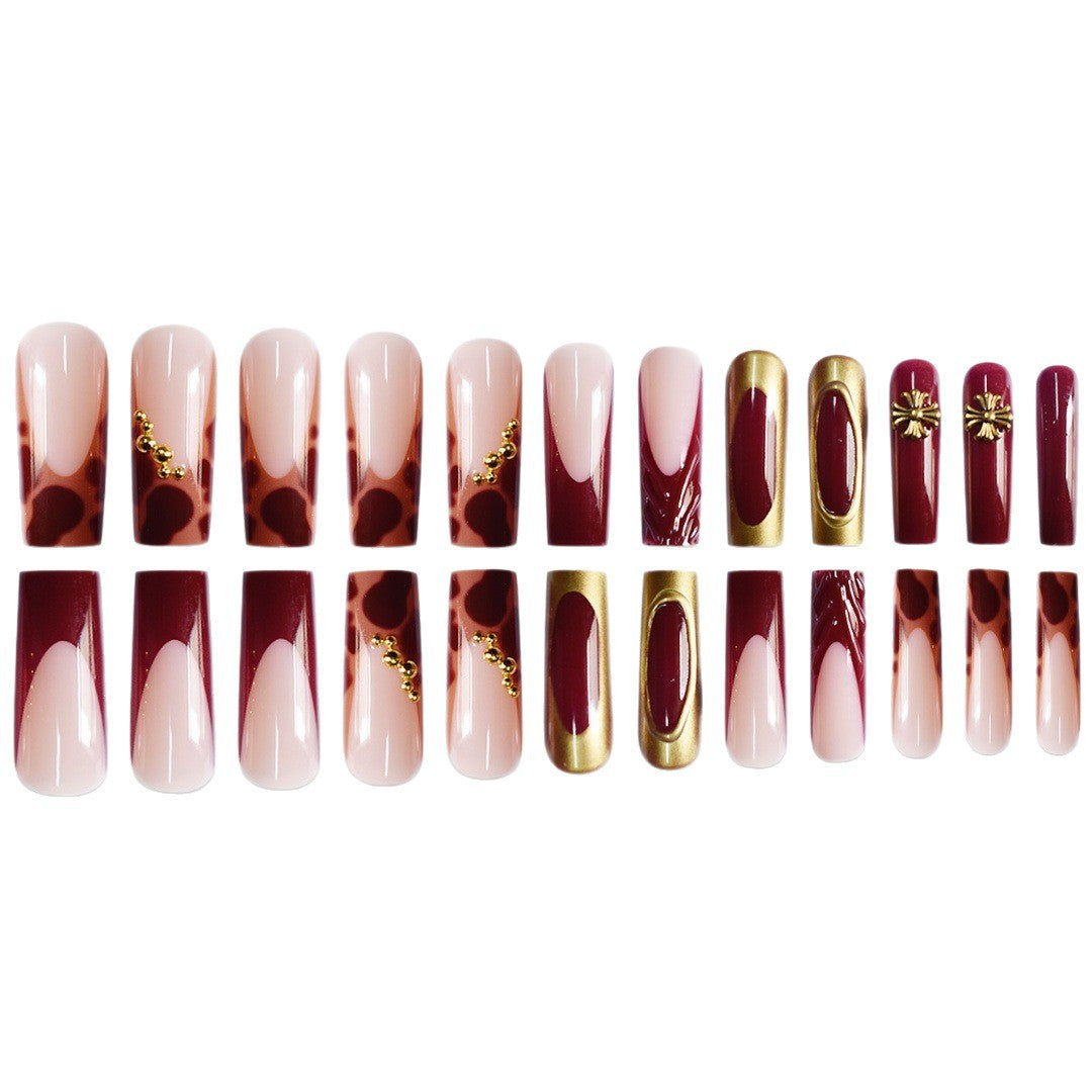 Artistic Long Press-On Nails with Elegant Accents Bowlift