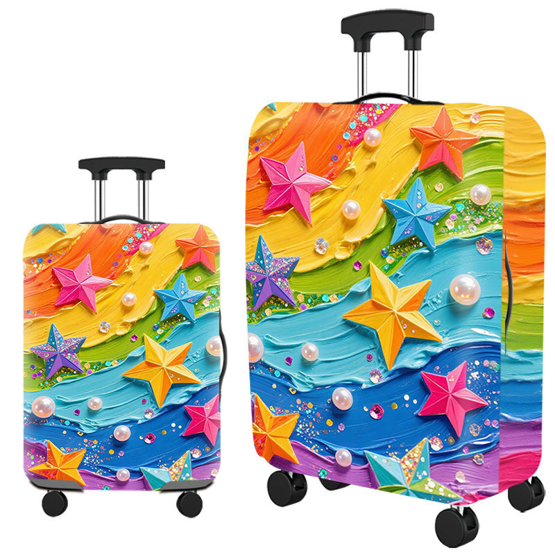 Tropical Leaf Print Hard Shell Luggage Bowlift