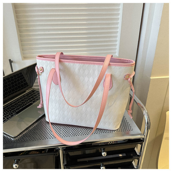 Quilted Pattern Handheld Tote Bag Bowlift