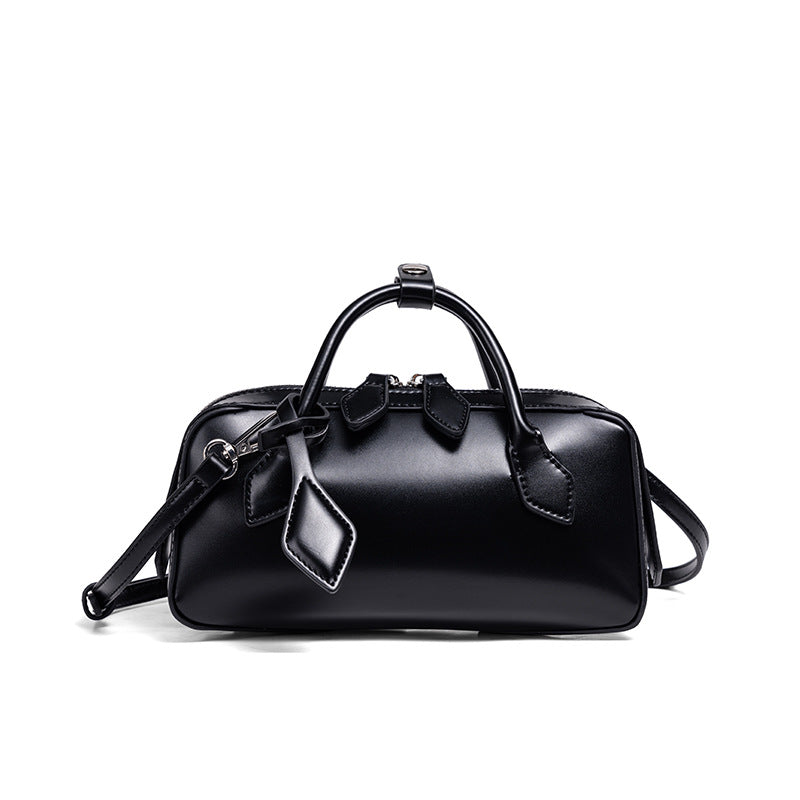 Structured Leather Mini Satchel Bowlift