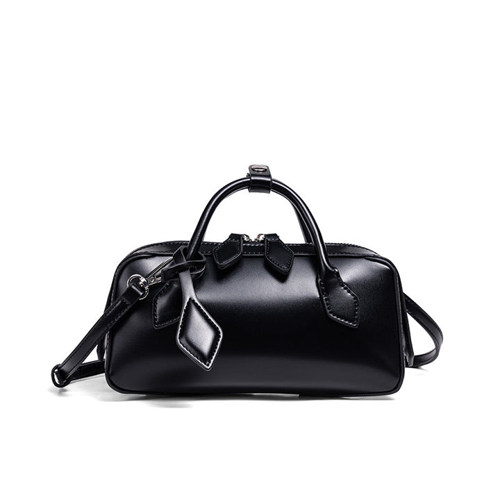 Structured Leather Mini Satchel Bowlift