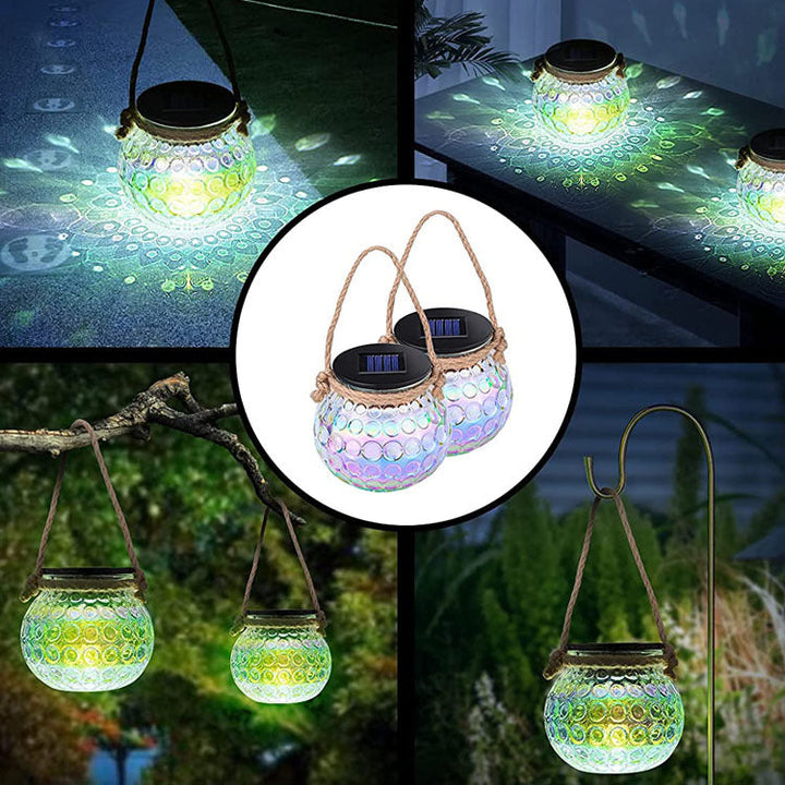 BowLift | Solar Cracked Glass Bottle LED Outdoor Decorative Hanging Light