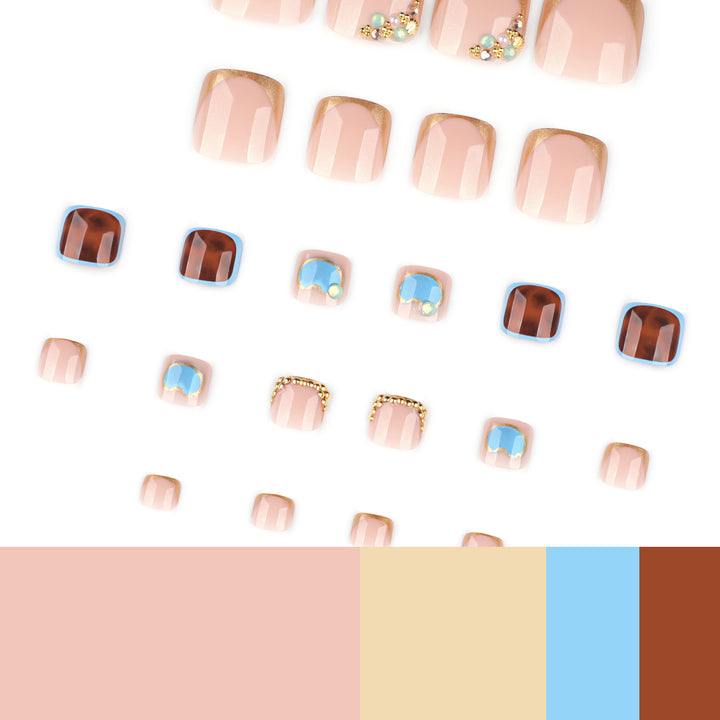 Artistic toenail art with elegant gold design Bowlift