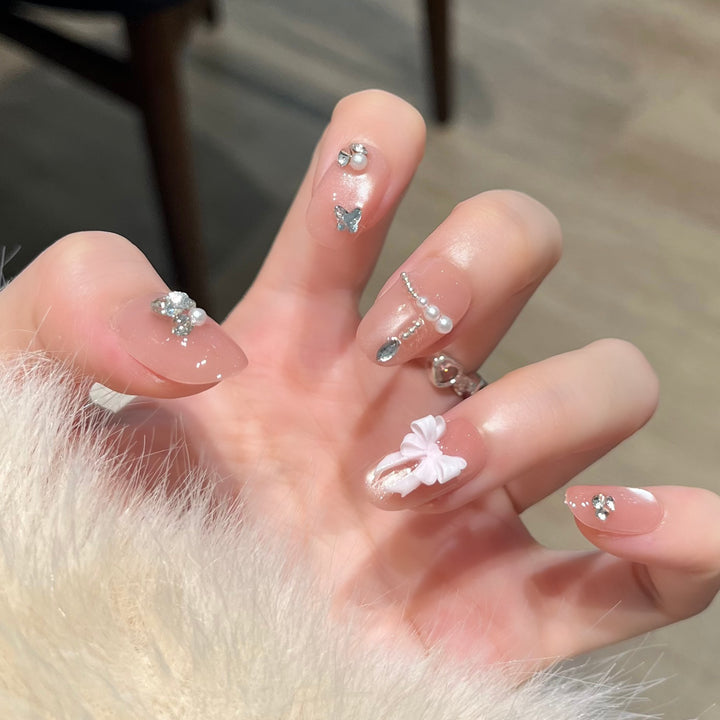Decorative Rhinestone Nail Art Extensions Bowlift