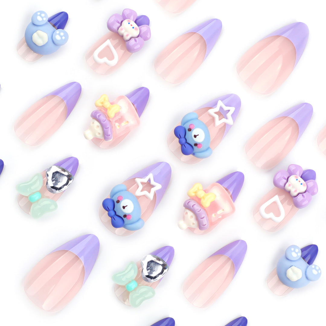 Artificial nail art with playful designs Bowlift