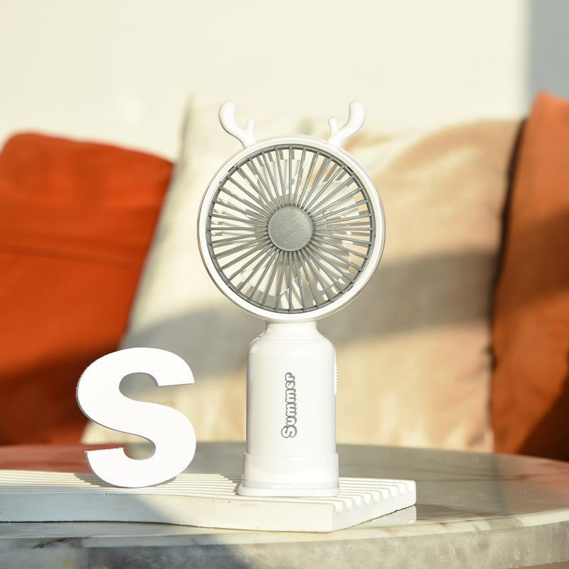 Portable Deer-Themed Handheld Cooling Fan Bowlift