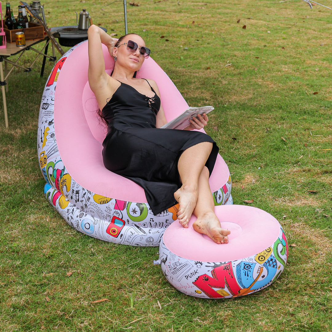 Women Inflatable Comfort Sofa with Ergonomic Backrest Bowlift