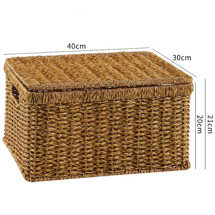 Handcrafted Rectangular Wicker Storage Box Bowlift