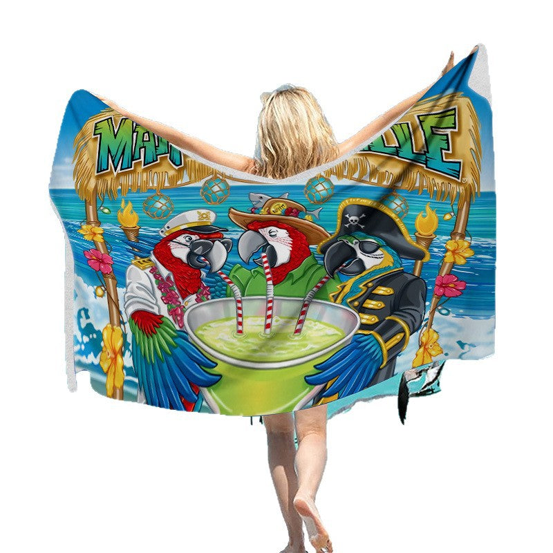 Beach towel with vibrant tropical motif Bowlift