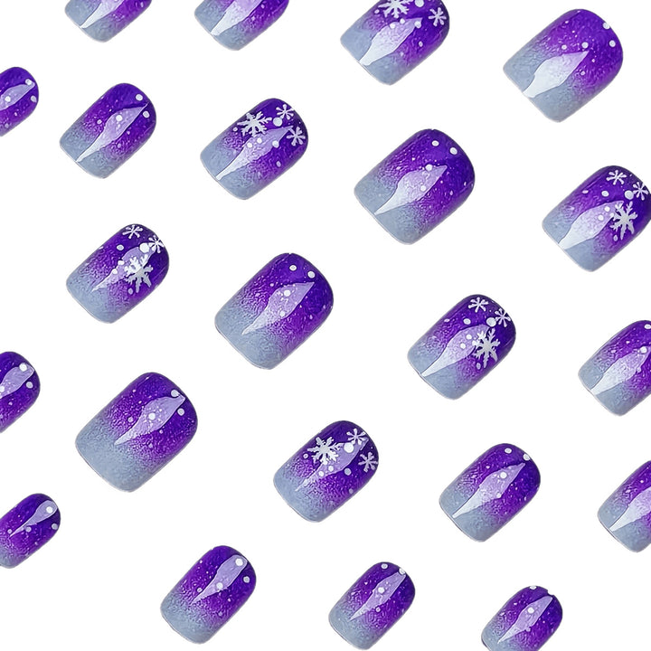 Sparkling Ombre Snowflake Nail Art Bowlift