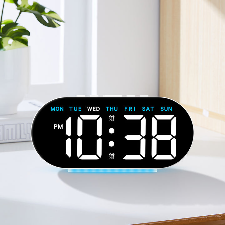 Digital LED Alarm Clock with Multifunctional Date Display Bowlift