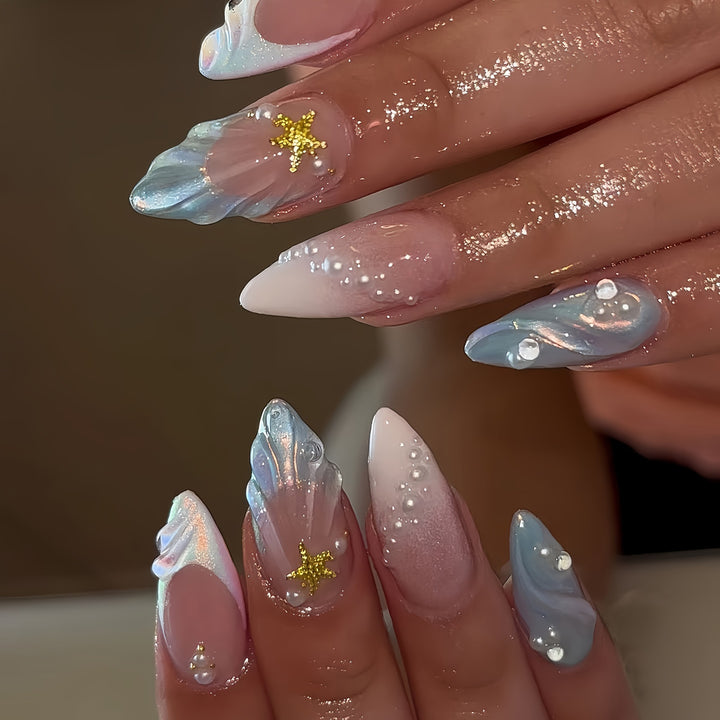 Artistic Marine-Inspired Nail Art Bowlift