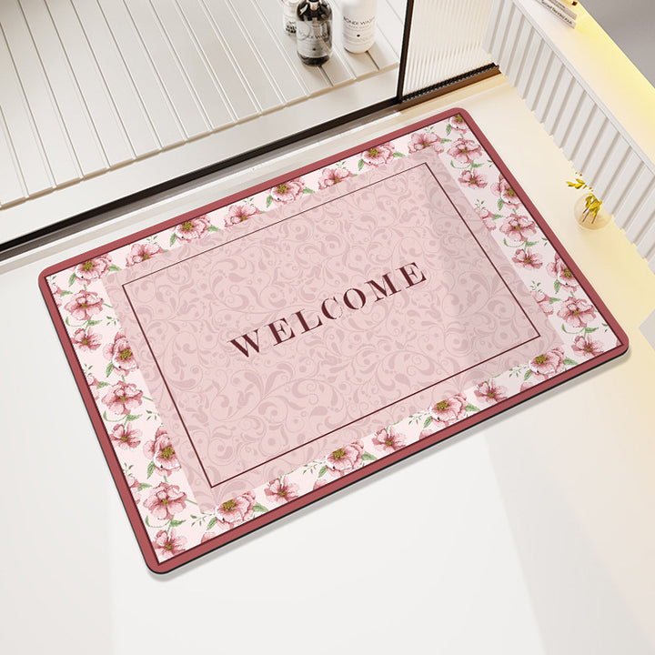 Floral Patterned Bathroom Mat Bowlift