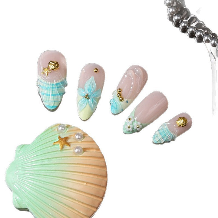Artistic Tropical Floral Press-On Nail Set Bowlift