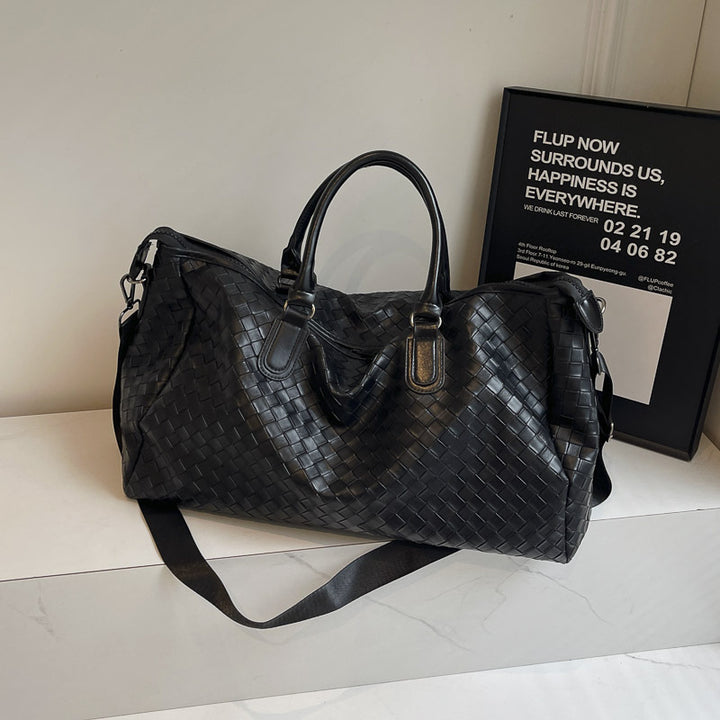 Handcrafted Travel Bag Made of Woven Leather Bowlift