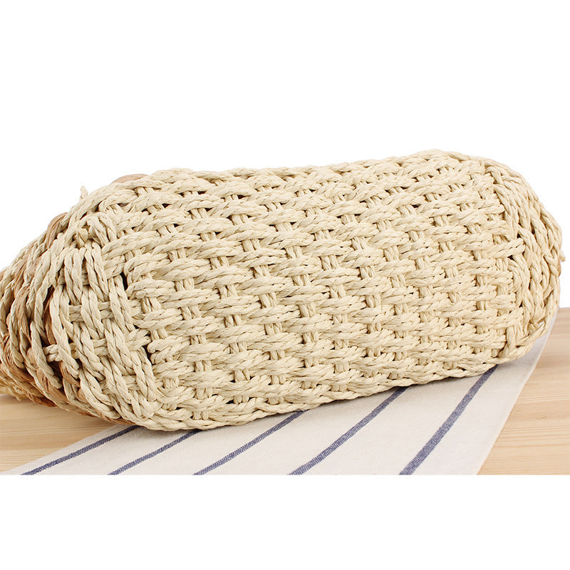 Elegant Beach Bag with Handwoven Basket Pattern Bowlift