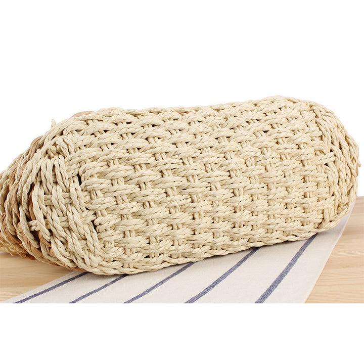 Elegant Beach Bag with Handwoven Basket Pattern Bowlift