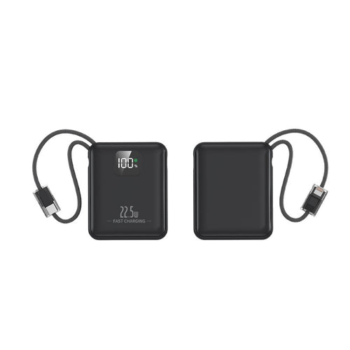 Slim power bank with integrated fast charging port and digital battery level indicator Bowlift