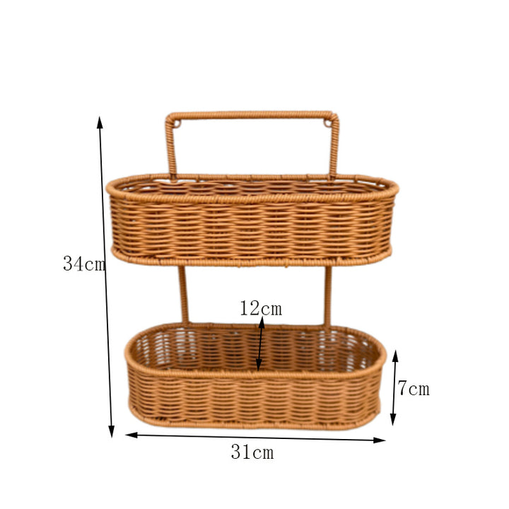 Multi-Tiered Wicker Storage Organizer Bowlift